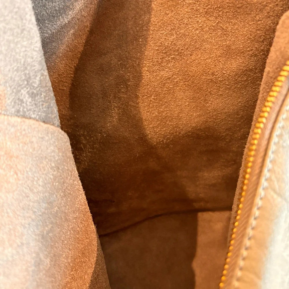 COURONNE Large Tote Supple Leather Two Zipper Compartment Structured Slouchy Bag - Picture 5 of 14